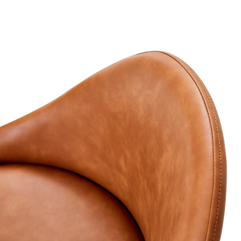 Mayeda Holmes Vegan Leather Bar & Counter Stool (Set of 2), Tan