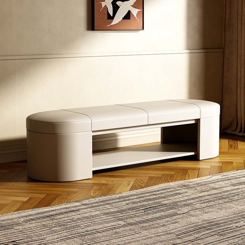 Shoe Changing Stool Shoe Storage Stool, Cream