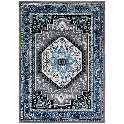 Tapis bleu / gris Evanoff