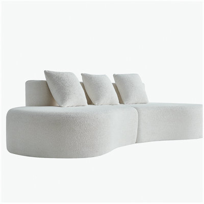 Canapé modulaire courbé en velours 3 places Cloud Couch