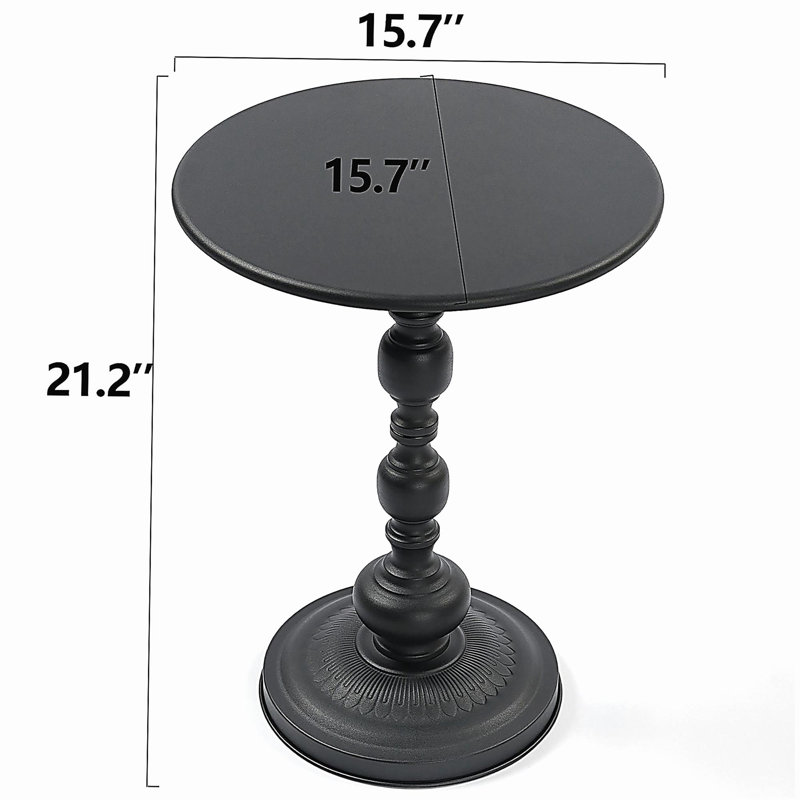 2P, table de bout vintage en métal, table d'appoint ronde pour table de chevet et table d'appoint décorative pour petit salon