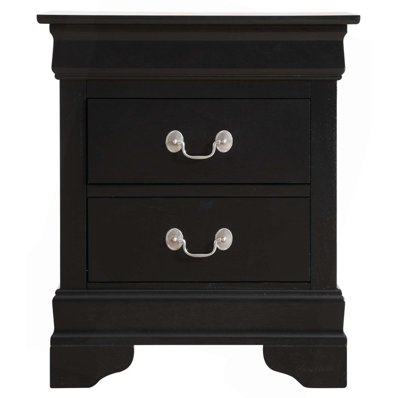 Table de chevet 2 tiroirs Jeffreys, Gris anthracite
