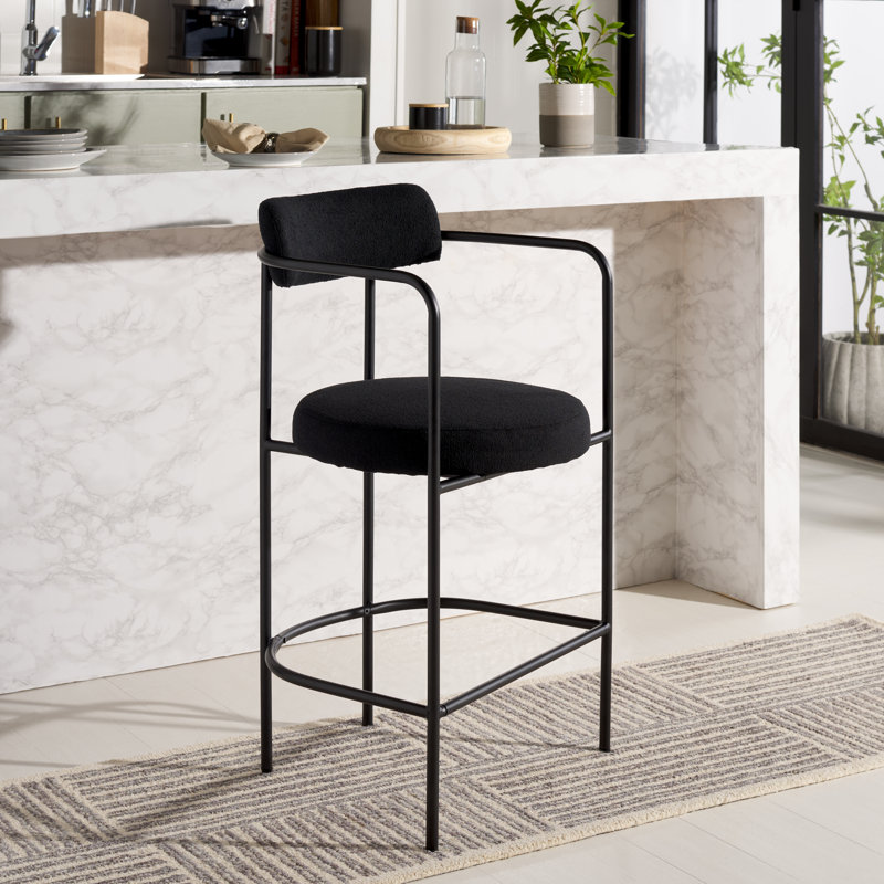 Liana Upholstered Counter Stool, Black