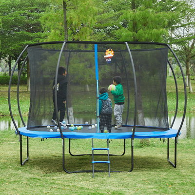 VEVOR Round Backyard Trampoline with Safety Enclosure