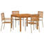 4 - Person Wood Patio Dining Set with Square Table
