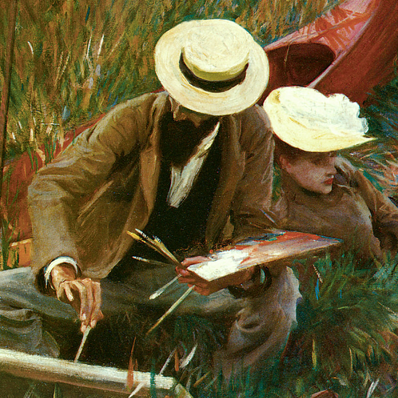 "Paul Helleu, dessin avec sa femme" par John Singer Sargent - reproduction d'art sur toile