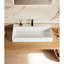 Évier vasque rectangulaire à surface solide blanche matte 36 "x 18" avec trou pour robinet. Salle de bain spacieuse pour les intérieurs de salle de bain fonctionnels. Fonction de construction. Thèmes transitionnels simples à installer.
