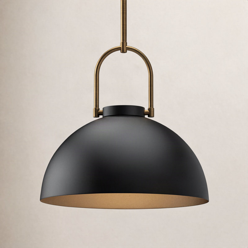 Nevada 1-Light Single Dome Pendant, Matte Black