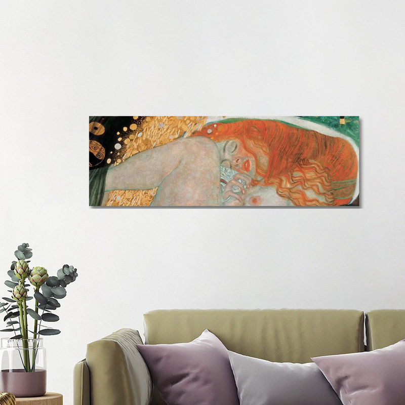 Danae, Horizontal by Gustav Klimt - Wrapped Canvas Panoramic Painting, 121.92 cm H x 40.64 cm W x 1.91 cm D