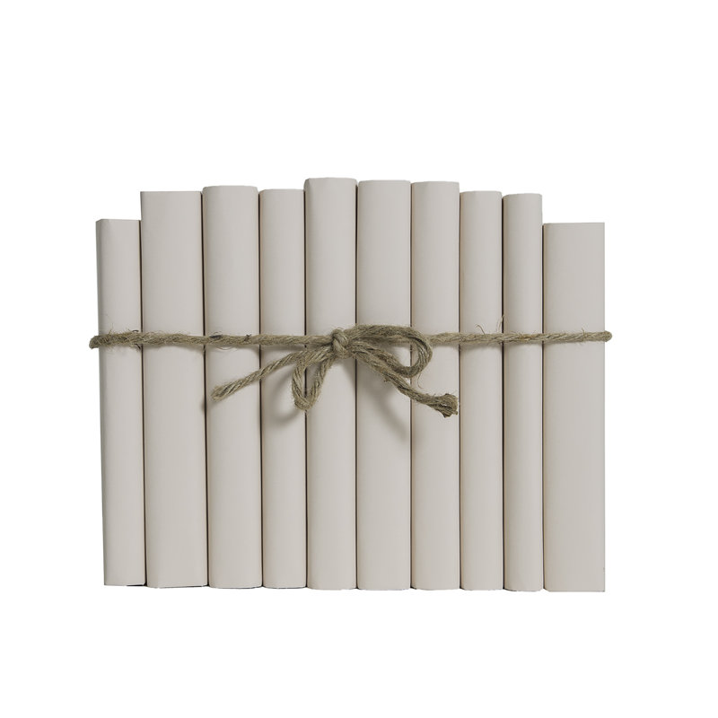 Decorative Books - Seashell Paper Wrapped Book Bundle - 1 Foot of Pink Books, Seashell