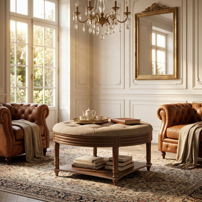 Table basse à plateau réversible 31,5 po - Coussin ignifuge en tissu