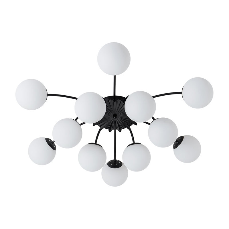 Coblitz Glass Semi Flush Mount , Matte Black