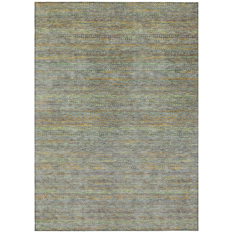 Machine Washable Indoor/Outdoor Oden ACN2148 Striped Rug