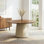 Table de salle à manger ronde Mid-Century moderne 59 po, grande table de salle à manger et de cuisine pour 6 à 8 personnes, plateau en placage de bois, base à piédestal robuste, mobilier élégant pour la maison
