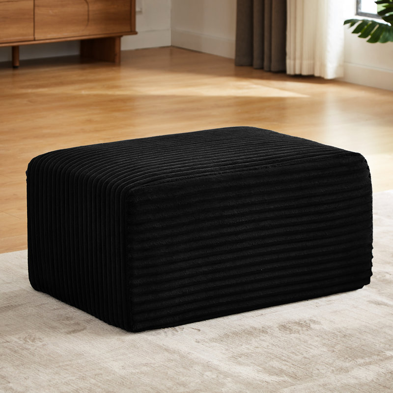 Canapé modulaire en forme de L noir avec ressorts ensachés, tissu velours côtelé multifonctionnel, confort, environnement relaxant, sans assemblage