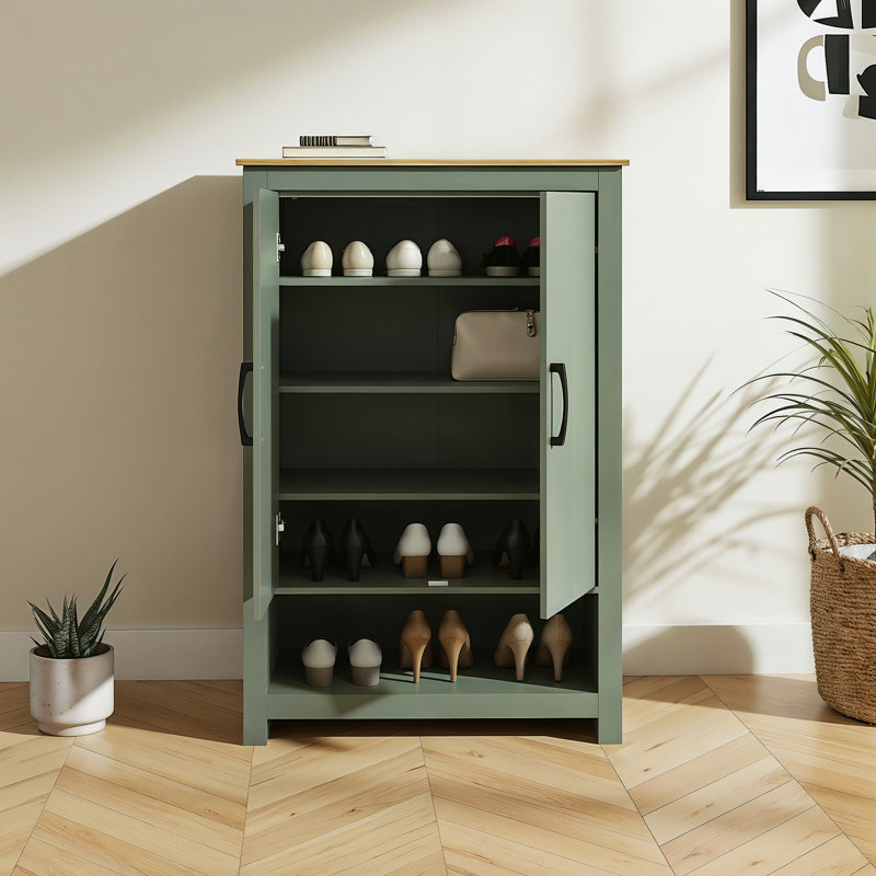 Limestone 3ft Shoe Cabinet, Kale Green