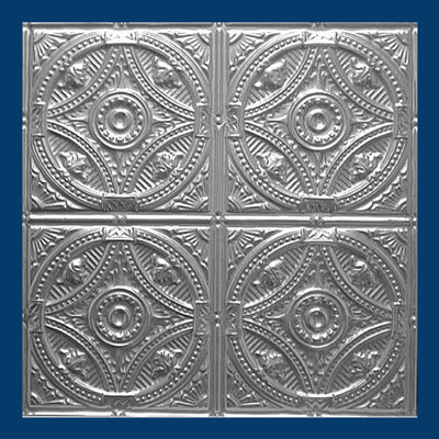 Carreau de plafond en métal argenté 2 pi x 2 pi