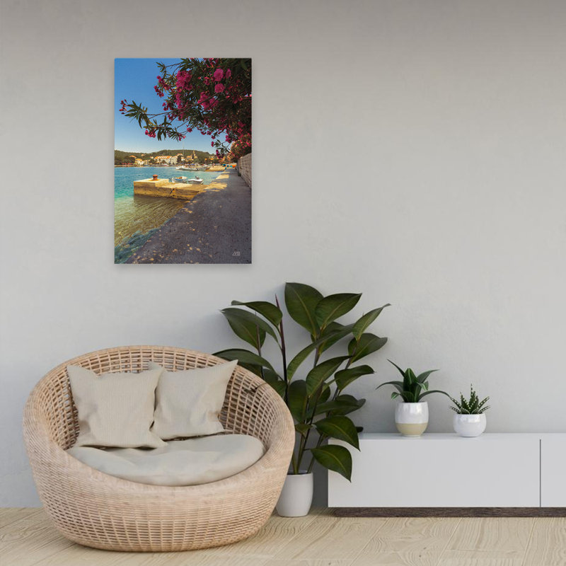 Beauté de la mer, bateau bleu turquoise, H 24 po x l 16 po