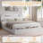 Bed Frame with Storage Headboard and Footboard, Low Platform Bed for Bedroom, No Box Spring Needed, White-1609652294-1609652292