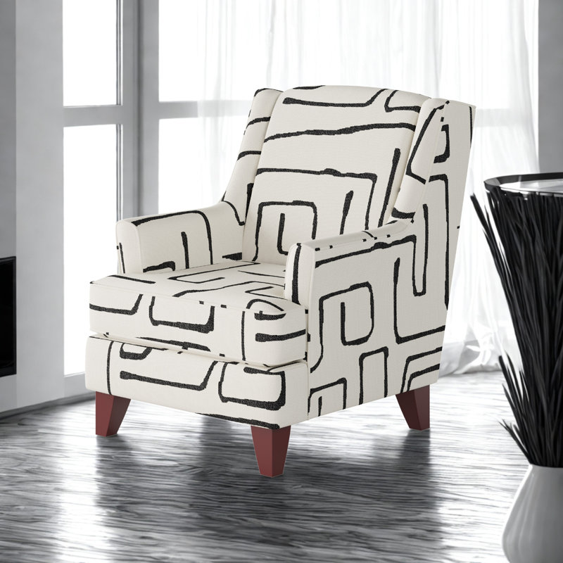 Fauteuil à oreilles l 32 po Venton, Polyester ébène fossile