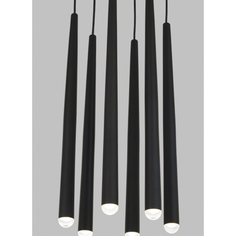 Pylon 6 - Light LED Pendant, Nightshade Black