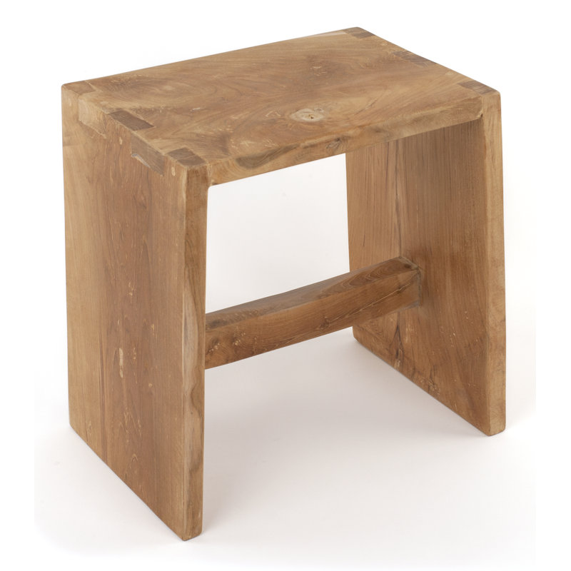 Natural Teak Root End Table with Rustic Finish
