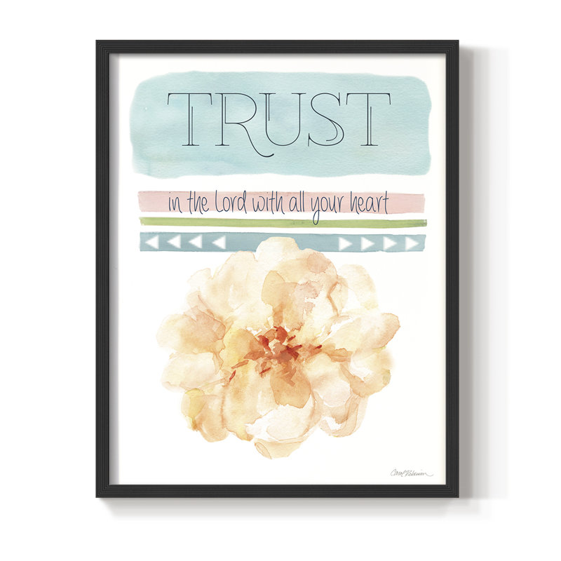 «Trust In The Lord», reproduction encadrée - bois massif, H 11 po x l 9 po, Noir, noir, noir, noir
