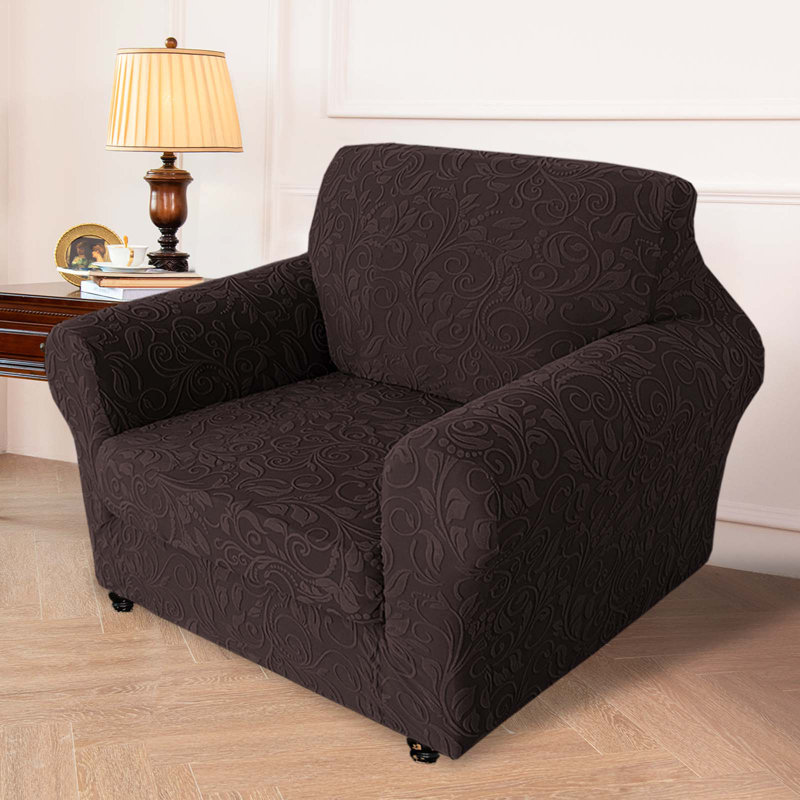 Housse tricotée pour fauteuil inclinable en jacquard, Brun