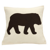 Hand Felted Wool Pillow - Bear Silhouette - 20"
