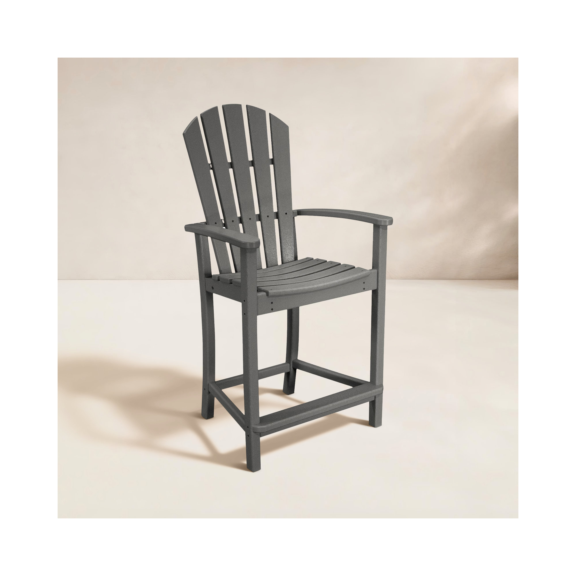 POLYWOOD Palm Coast Counter Chair, Slate Gray