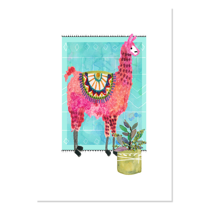 Impression sur papier roulé «Lovely Llama III», H 40 po x l 28 po x P 1 po