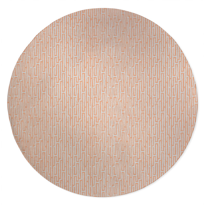 Twilight Labyrinth Non-Slip Outdoor Rug, Round 5'