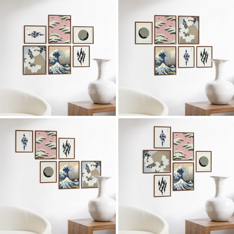 Cadres photos pour mur de galerie, Noyer