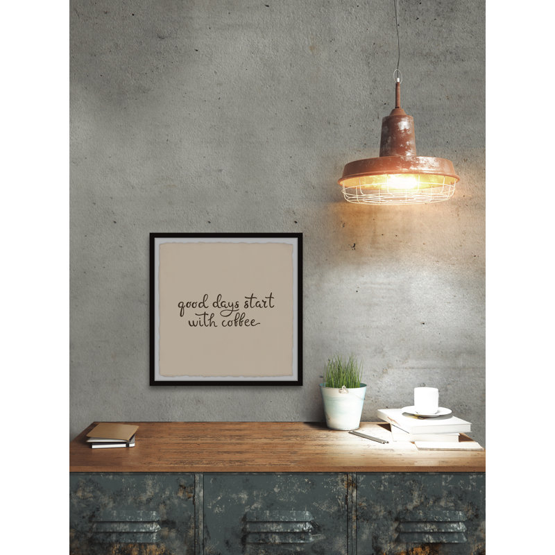 «Start With Coffee», reproduction encadrée, H 32 po x l 32 po x P 1 po