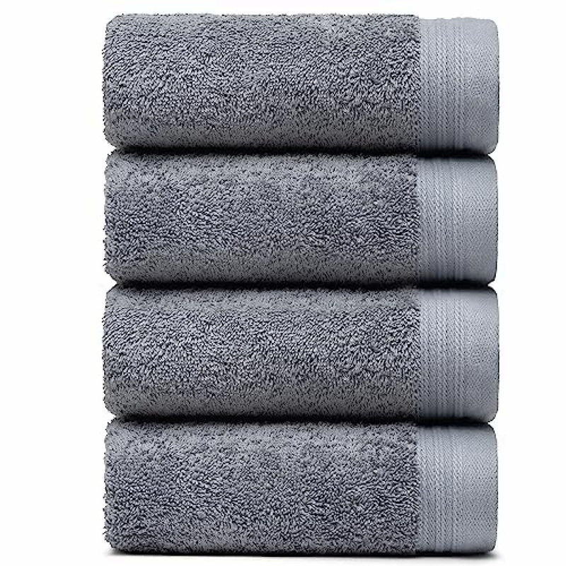 UltraSoft Absorbent Cotton Hand Towels - Set of 4 (Dark Grey)