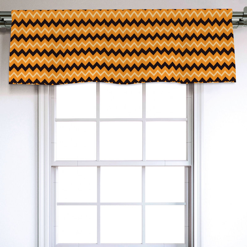 Sateen Chevron Ruffled Window Valance