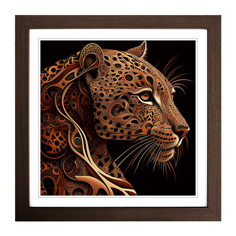 Cheetah Paisley Art - Framed Print, Walnut