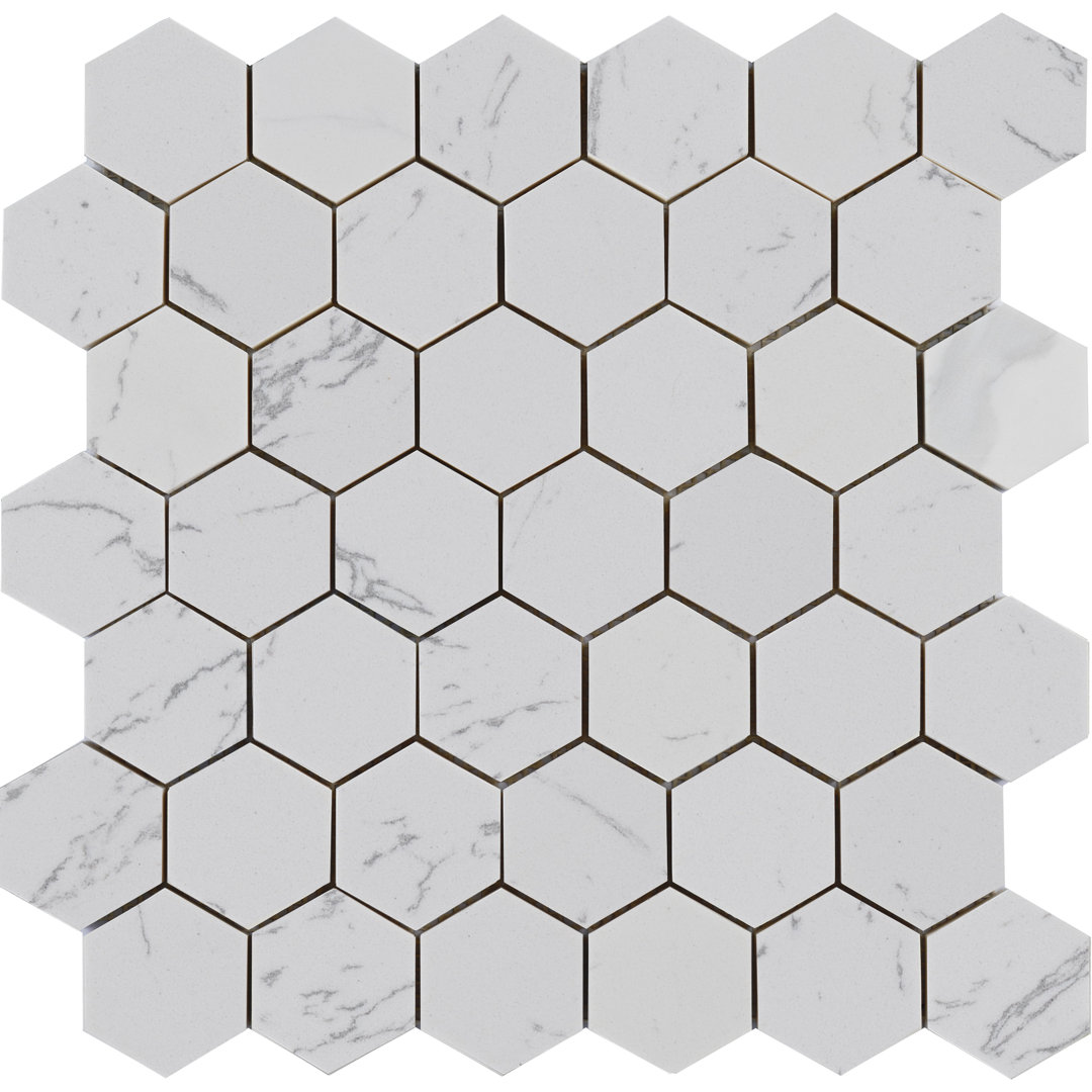 2" x 2" Engineered Stone Honeycomb Mosaic Wall & Floor Tile Simple Tile 