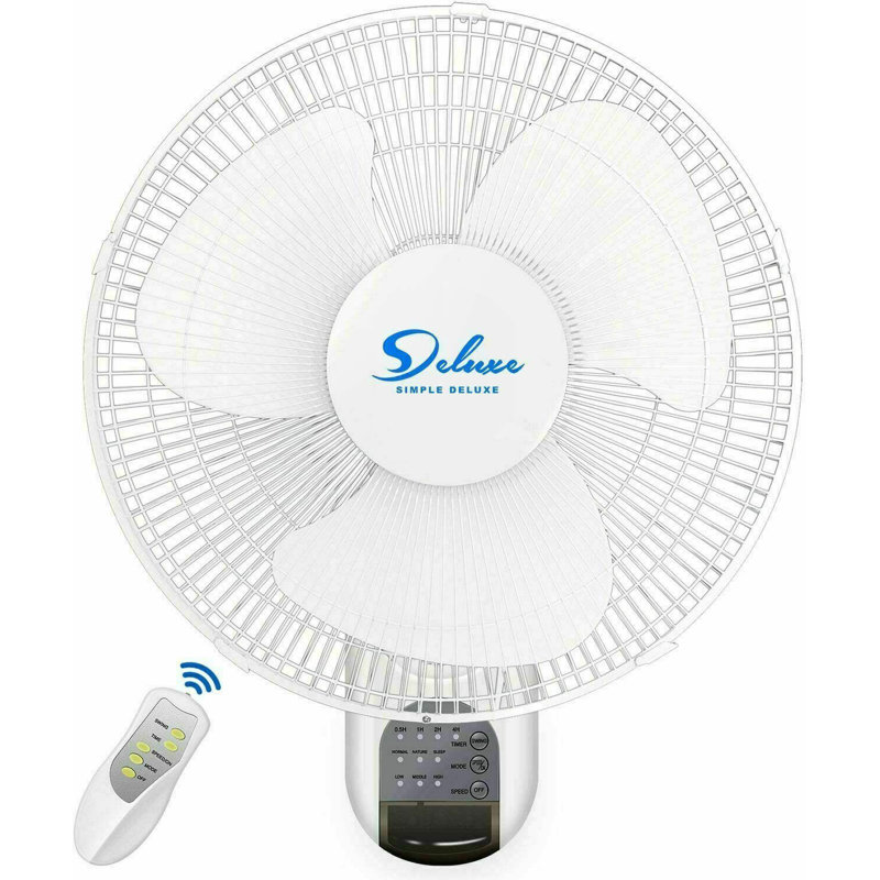Simple Deluxe 16" Oscillating Wall Mounted Fan