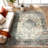Area Rug 5X7 Vintage Bohemia Large Persian Non-Slip Washable Rug For Living Room Kitchen Bedroom Living Room Flower Design