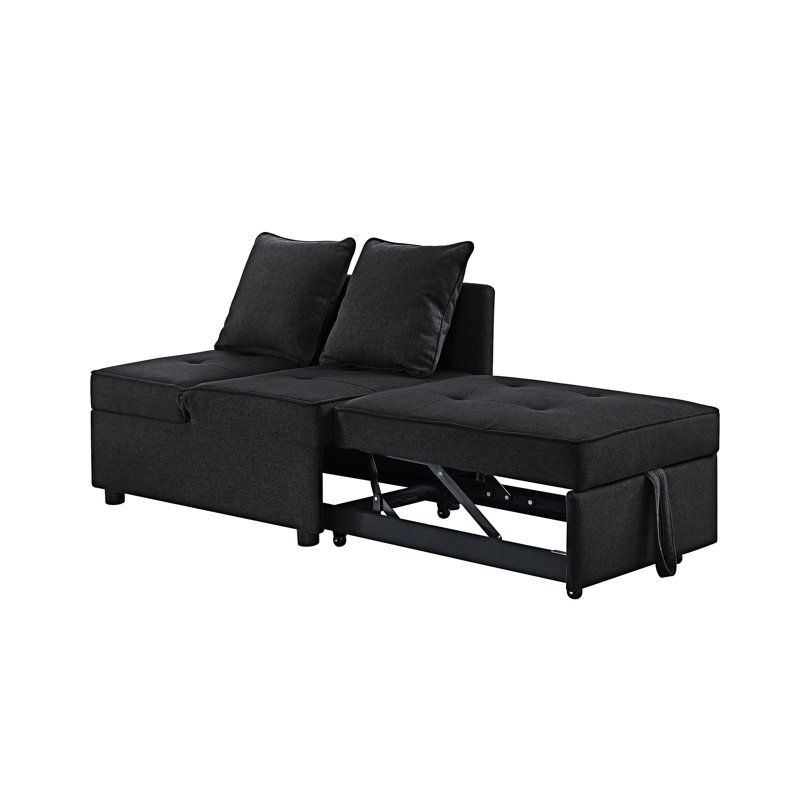 Chaise convertible 4 en 1, Polyester noir