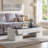 48''W Coffee Table with Storage Drawer, Square Wood Coffee Table for Living Room-1457484092