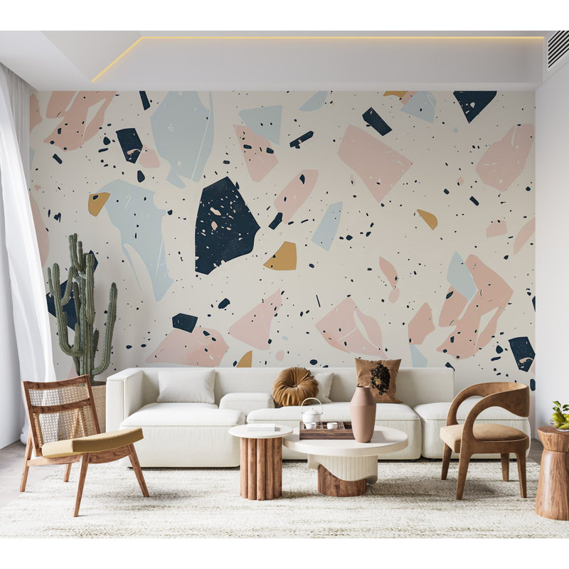 Papier peint Surface Surface - Terrazzo avec grosses pierres, L 39 po x L 27 po
