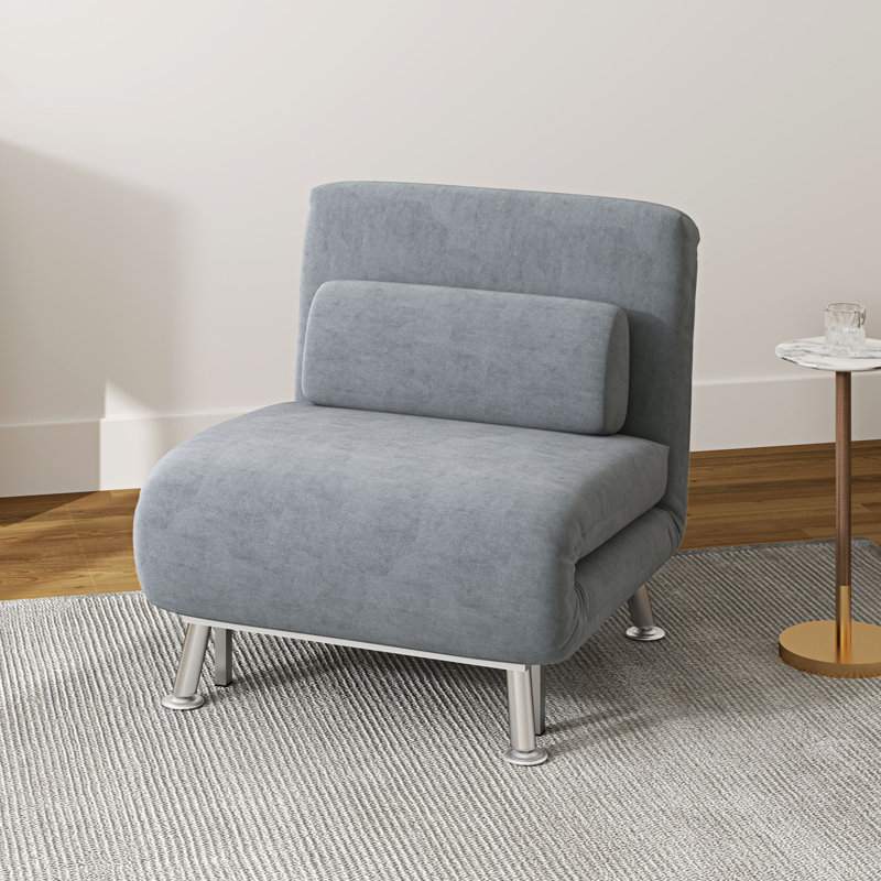 Romig Single 75cm Upholstered Convertible Sofa, Grey