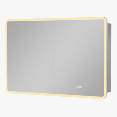 Aura 36 In.w X 32 In.h Rectangular Aluminum Medicine Cabinet With Mirror,wall/recessed,stepless Dimming (10%-100%)