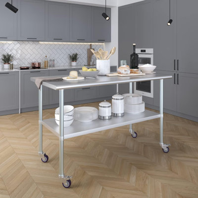 Stainless Steel Table With Wheels