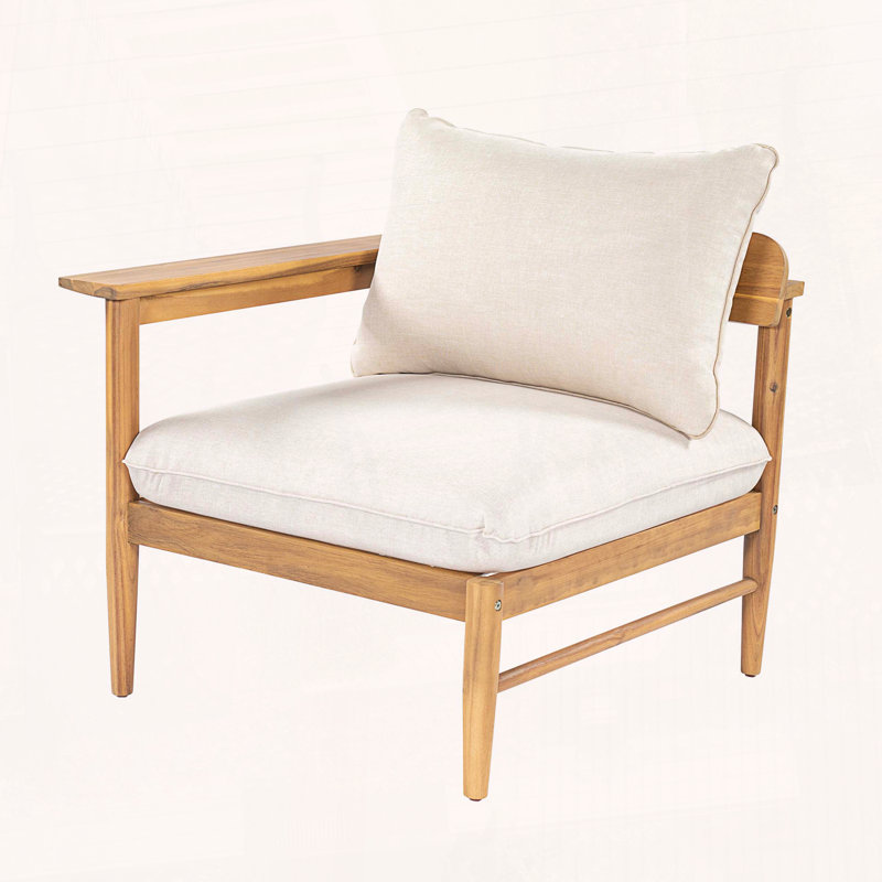 Canapé d'extérieur en bois d'acacia à gauche