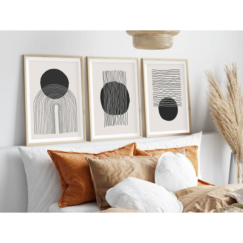 Élégantes peintures décoratives en panneau de fibres à densité moyenne (3 pièces), 8 x 12 pouces chacune | 100% panneau de fibres à densité moyenne avec une épaisseur de 0,1 pouce et 100% des cadres en bois massif avec une épaisseur de 1 pouce | Parfait pour le salon, la chambre à coucher et le bureau