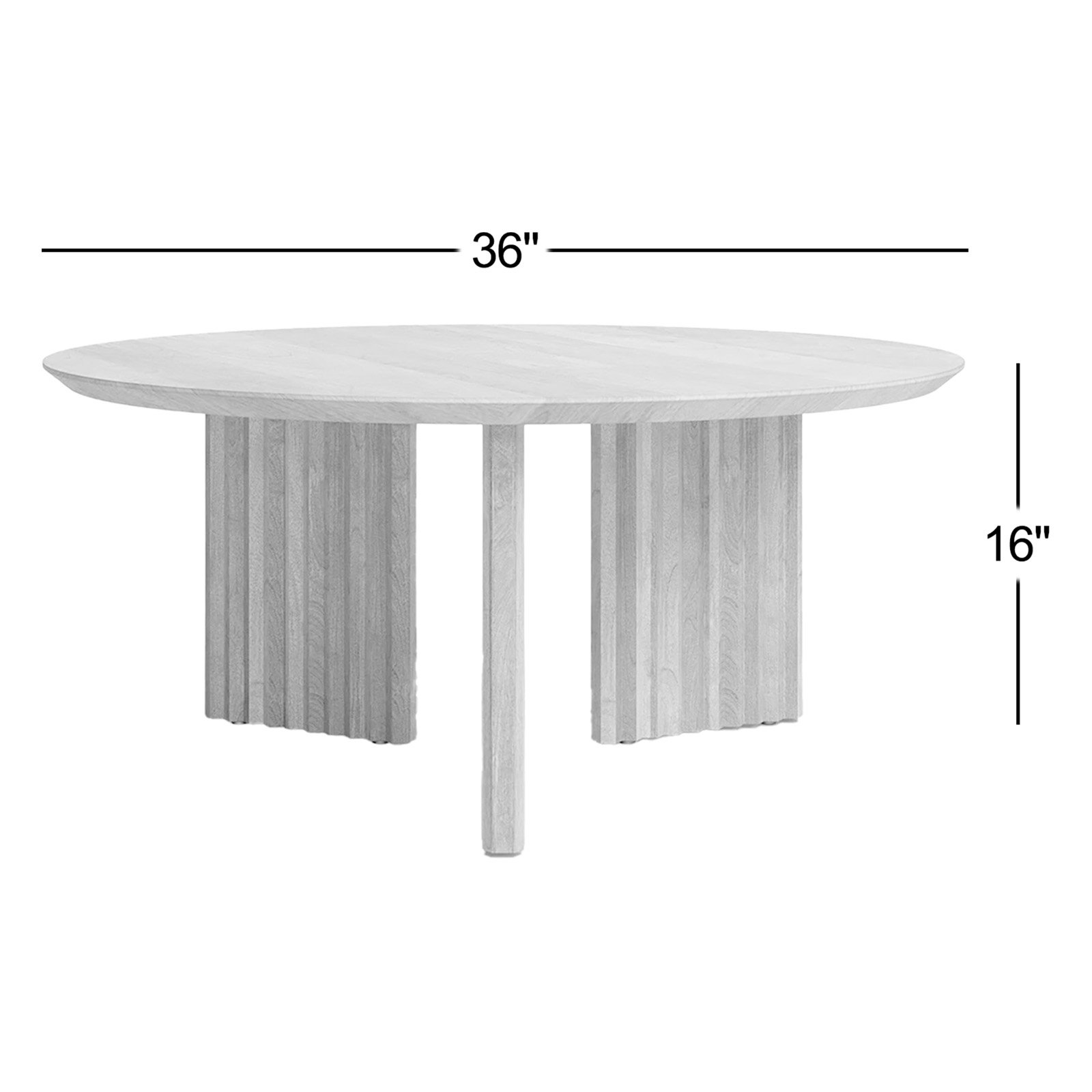 Edianna 36" Mango Coffee Table, White