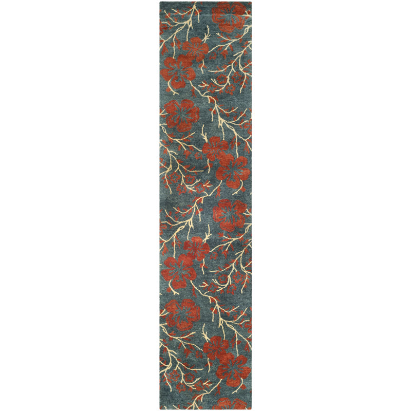 Jolyne Metro Hand Tufted Wool Floral Rug, Runner 2'6" x 10'